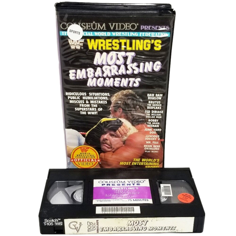 WWF Wrestling’s Most Embarrassing Moments Clamshell VHS Tape Vintage